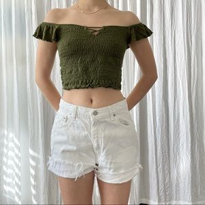 Guess off the shoulder crop top
